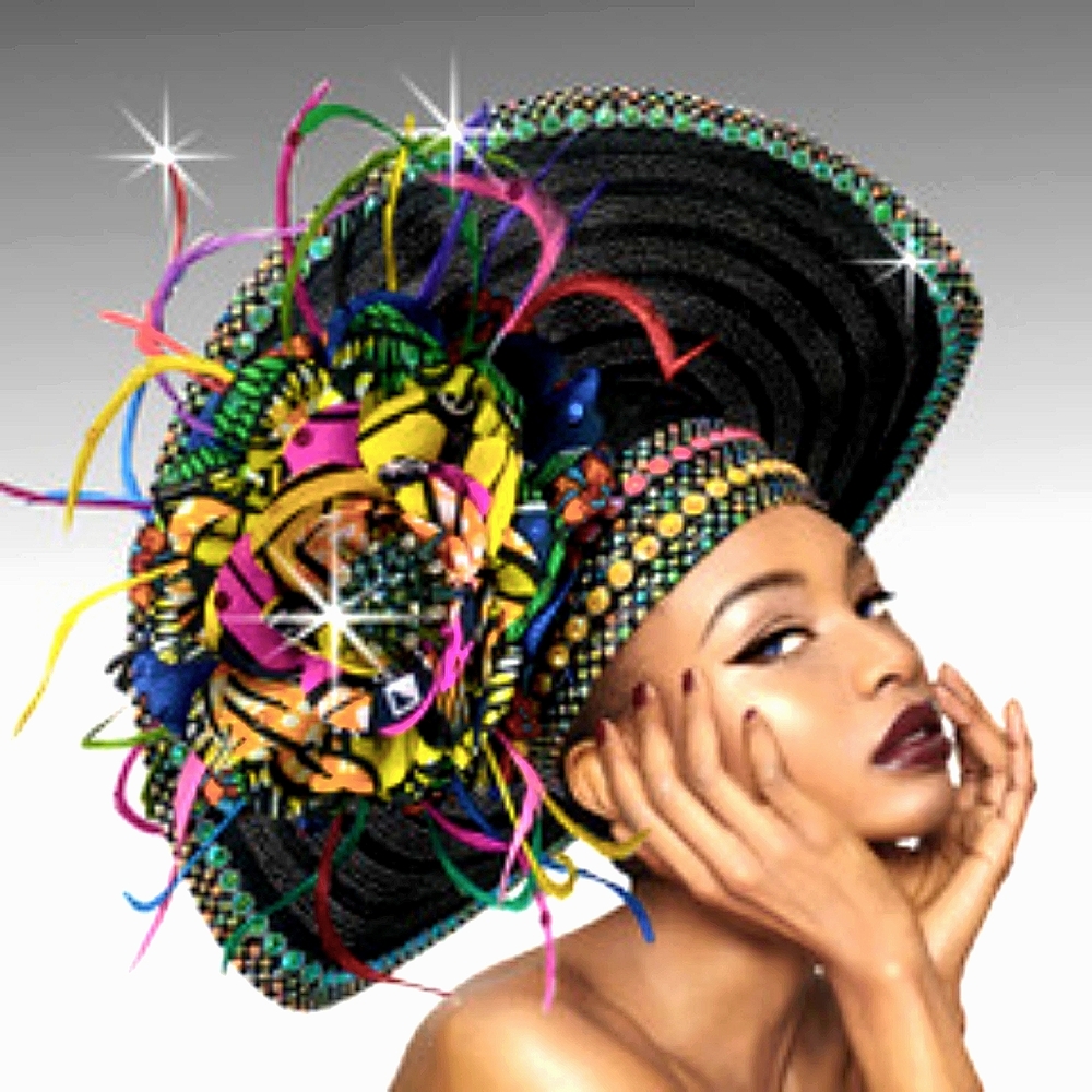 African Inspired Couture Fascinator Cultural Event Tea Party Bridal Wedding